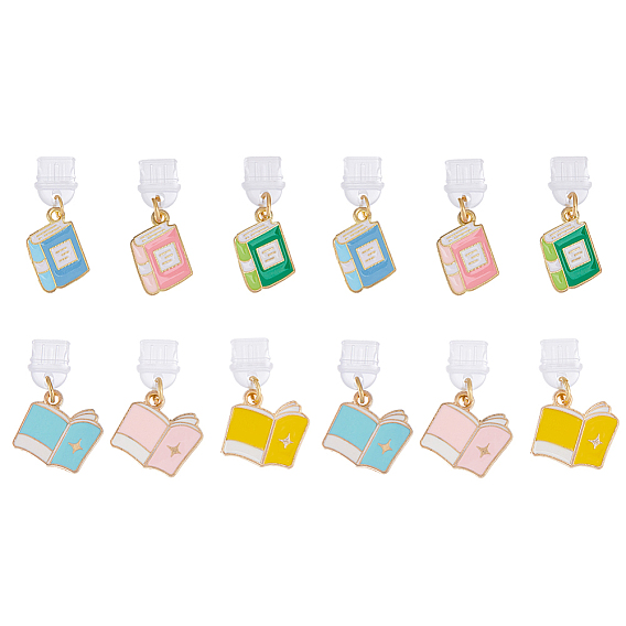 12шт 6 стиль пластиковые мобильные пылезащитные заглушки, с подвесками из эмалевого сплава
