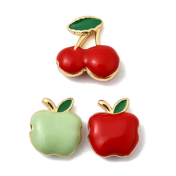 Латунь эмаль бисера, без свинца и без кадмия, долговечный, вишня и яблоко, реальный 18 k позолоченный