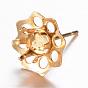 304 Stainless Steel Stud Earring Settings, Flower