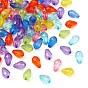 100Pcs Transparent Acrylic Beads, Faceted, Teardrop