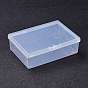 Transparent Plastic Bead Containers, with Hinged Lids, Rectangle