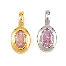 Латунные микро проложить кубического циркония подвески, овальные амулеты