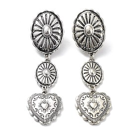 Alloy Dangle Stud Earrings, Valentine's Day Heart Jewelry for Women