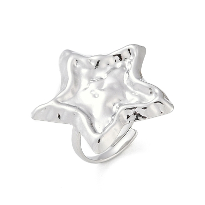 Антикоррозийные 304 открытые манжетные кольца из нержавеющей стали в форме звезды, Кольца для женщин