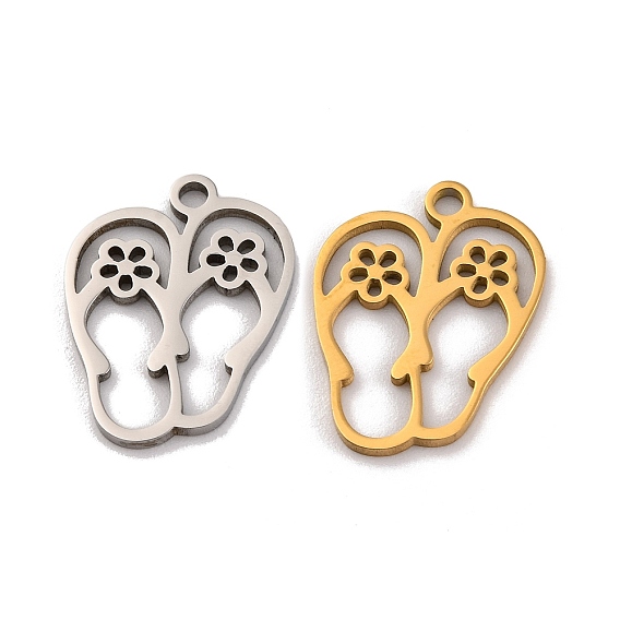 201 подвески из нержавеющей стали, лазерная резка, туфли с цветочным шармом