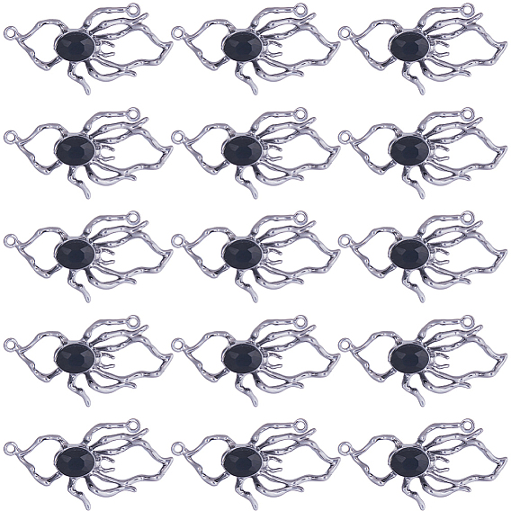 20шт. сплав черного стекла соединительные подвески, ссылки паука