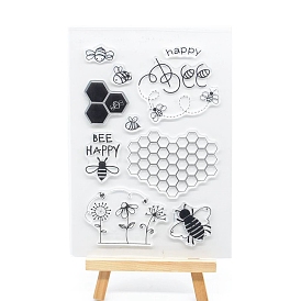 Bees & Honeycomb Clear Silicone Stamps, for DIY Scrapbooking, Photo Album Decorative, Cards Making