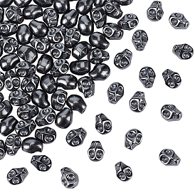 Electroplated Non-magnetic Hematite Beads Strands, Skull