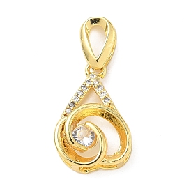 Латунные микро проложить кубического циркония подвески, без кадмия и без свинца, цветок