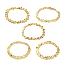 Rack Plating Brass Link Bracelets, Real 18K Gold Plated, Long-Lasting Plated, Lead Free & Cadmium Free