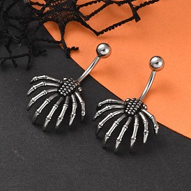 Spider 316 Surgical Stainless Steel Belly Button Rings, Piercing Navel Rings, Curved Barbell Body Jewelry for Women