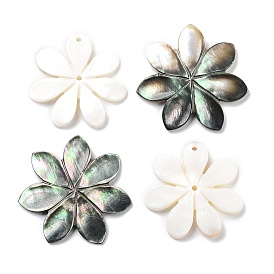 Natural Freshwater Shell Pendants, Flower Charm