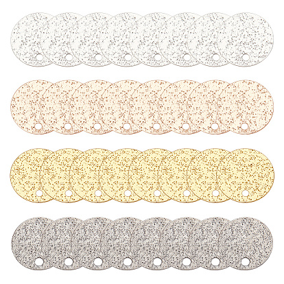 48 шт 4 цвета латунные подвески, , плоский круглый шарм