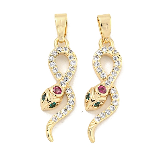 Латунные микро проложить кубического циркония подвески, без кадмия, без никеля и без свинца, змея, красочный