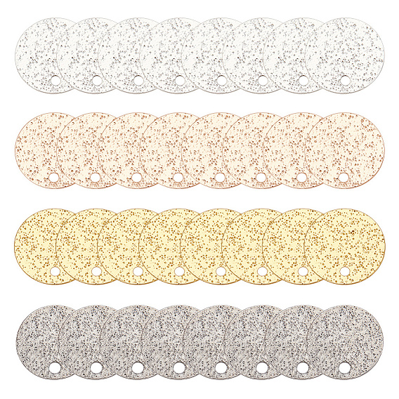 48 шт 4 цвета латунные подвески, , плоский круглый шарм