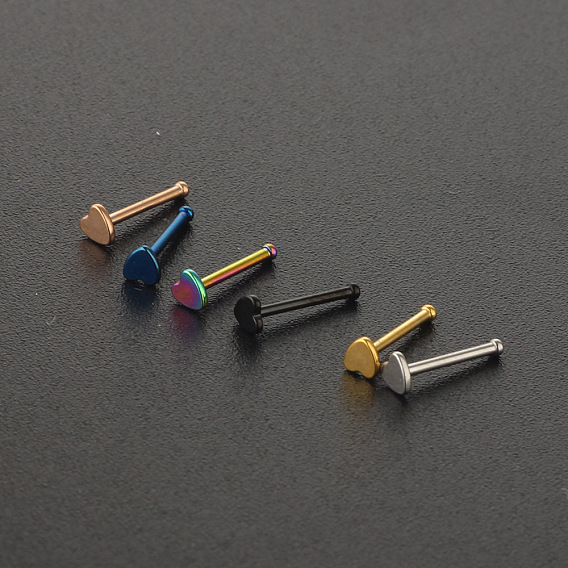 304 Кольца для носа в форме сердца из нержавеющей стали