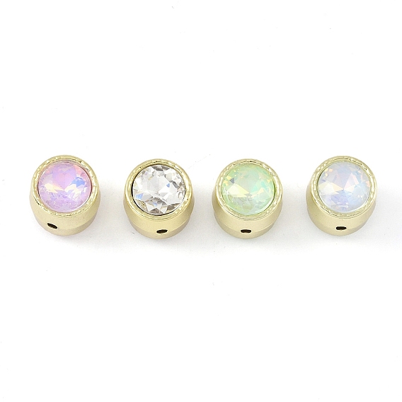 Rack Plating Alloy Beads, with Rhinestone, Tube