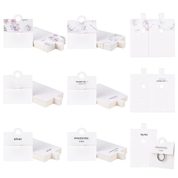 180 шт 6 стили картонные кольца дисплейные карточки, прямоугольные