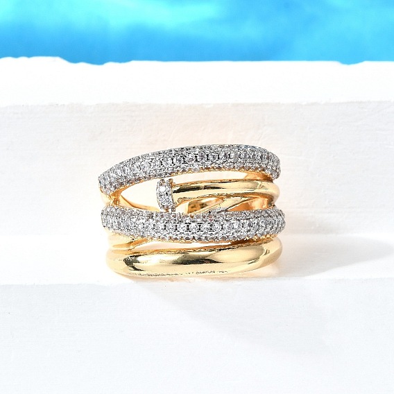 Регулируемые манжетные кольца с микропаве из кубического циркония из латуни