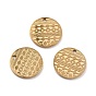 Ion Plating(IP) 316 Surgical Stainless Steel Charms, Flat Round with Chain Pattern