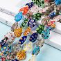 Handmade Millefiori Glass Beads Strands, Drop, 17x13x4mm, Hole: 1mm, about 21pcs/strand, 14.1 inch