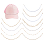3Bags 3 Styles Brass & Iron & Plastic Pearl Hat Chains, with Acrylic Rhinestone, for Hat Accessories, Mixed Shapes