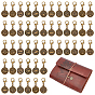 72Pcs Flat Round & Twelve Constellations Alloy Pendant Decorations, with Lobster Claw Clasps