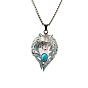 Luminous Glow In The Dark Enamel Wolf Pendant Necklace with Synthetic Turquoise Beaded, Alloy Jewelry
