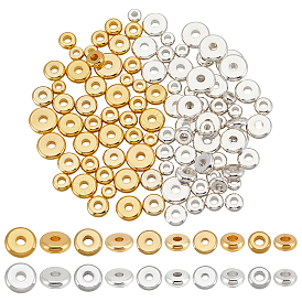 10 плоские круглые латунные бусины-разделители, покрытие баррель