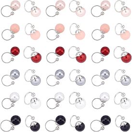 36шт 6 цвета акриловые жемчужные бусины серьги-манжеты, латунные украшения без пирсинга для женщин