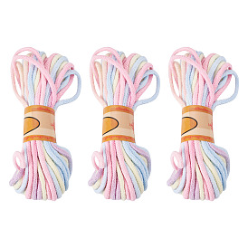 3 пучки сегментов окрашенных хлопковых шнуров, макраме шнур, для самостоятельного изготовления подвесных кашпо для растений и украшения стен
