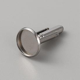 304 Stainless Steel Cuff Button, Cufflink Findings for Apparel Accessories