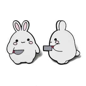 Эмалевые булавки кролика, булавки для лацканов из сплава для одежды рюкзака, чёрные