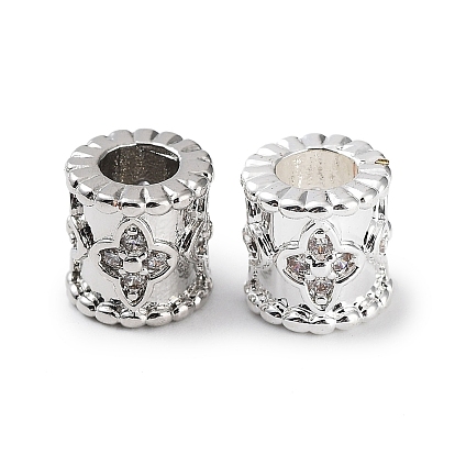 Стойки обшивки латунь микро проложить кубического циркония бусы, без кадмия и без свинца, долговечный, колонке с цветком