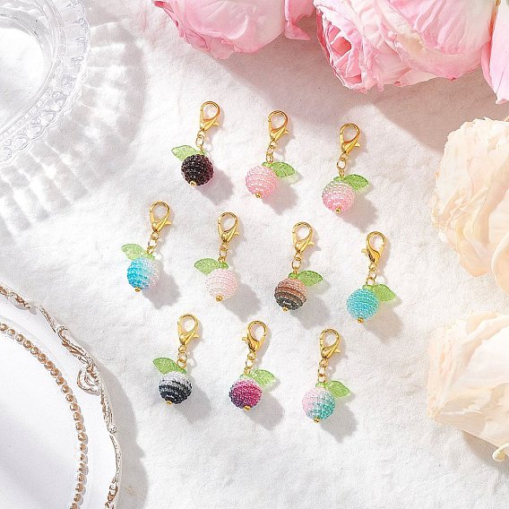 Подвески из искусственного жемчуга, акриловые ягодные бусины, украшения, Сплав с застежками когтя омара