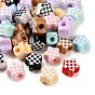 Printed Opaque Acrylic European Beads, Large Hole Beads, Tartan Star