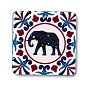 Embossed Retro Acrylic Pendants, for Earring Making, Square with Elephant Pattern