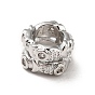 Micro cuivres ouvrent zircone cubique perles européennes, Perles avec un grand trou   , véritable 18k plaqué or/argent, colonne avec des poissons