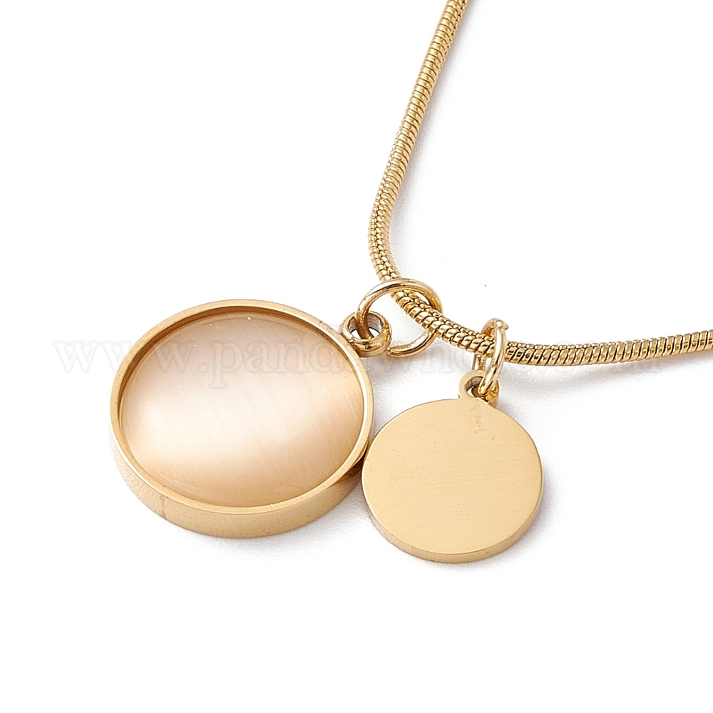 flat round pendant necklace