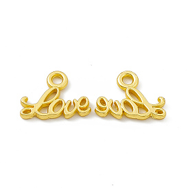 Rack Plating Alloy Charms, Cadmium Free & Lead Free & Nickle Free, Word Love Charm