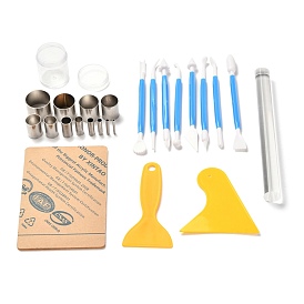 Plastic Pottery Clay Carving Curved Clapper Tool, with Acrylic, 201 Stainless Steel Tubes, Iron Tubes, Sculpting Tools for DIY Art Crafts
