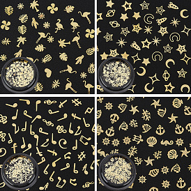 4 коробки 4 стили латунные кабошоны, ногтей декоративные аксессуары, изготовление ювелирных украшений для ювелирных изделий diy