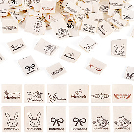 90 шт. 9 стили хлопковая швейная этикетка, ремесленные этикетки, для пошива одежды, слово ручной узор