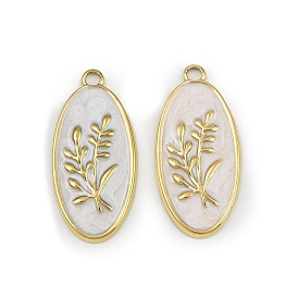 304 нержавеющей стальной эмали подвески, ионное покрытие (ip), овал с цветочными подвесками