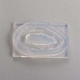 Crystals Cluster Slices Silicone Geode Molds, Hollow Irregular Epoxy Resin Molds, for Faux Agate Slices Making, Necklace, Jewelry Making
