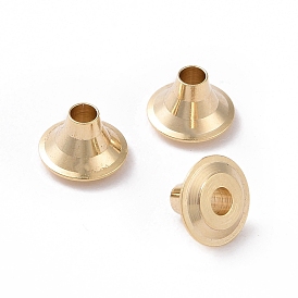 Brass Beads, Cadmium Free & Lead Free, Long-Lasting Plated, Circular Cone