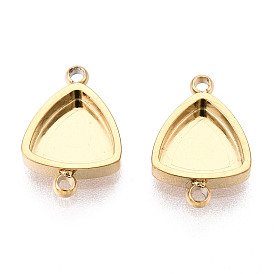 304 оправы для кабошонов из нержавеющей стали, треугольные, ионное покрытие (ip)