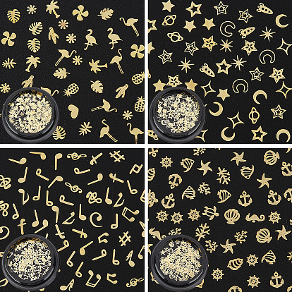 4 коробки 4 стили латунные кабошоны, ногтей декоративные аксессуары, изготовление ювелирных украшений для ювелирных изделий diy