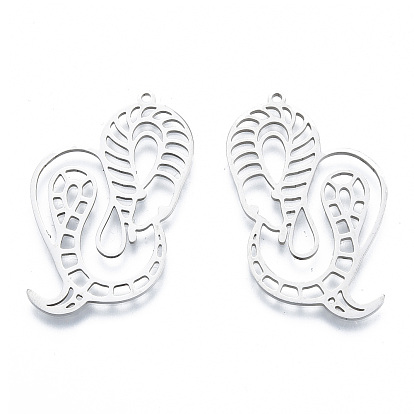 201 Stainless Steel Pendants, Outline Charms, Snake