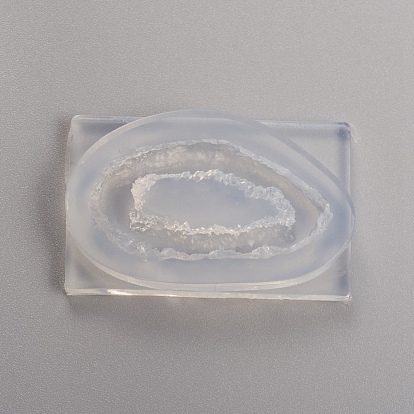 Crystals Cluster Slices Silicone Geode Molds, Hollow Irregular Epoxy Resin Molds, for Faux Agate Slices Making, Necklace, Jewelry Making